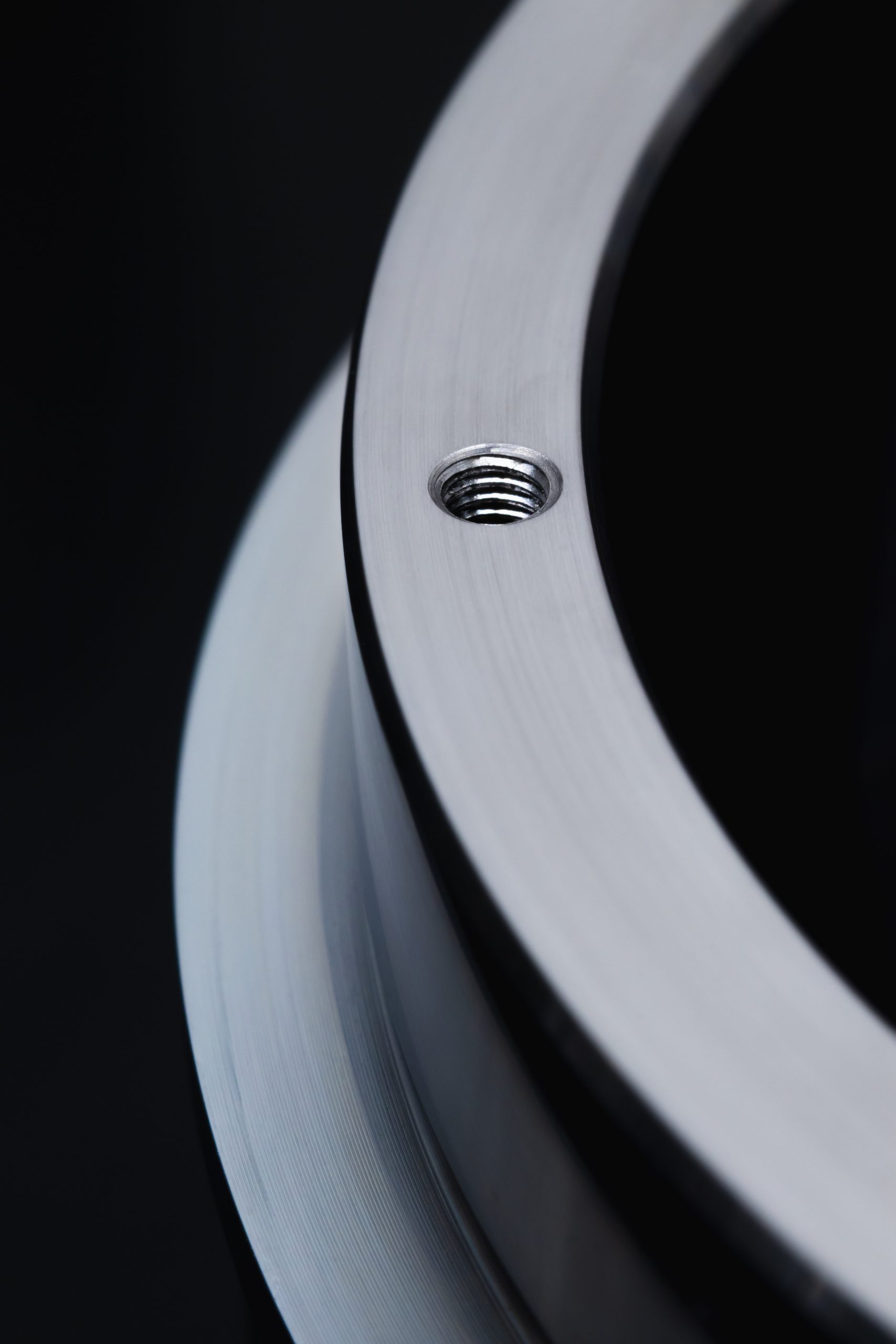 metal curved edge with threaded hole